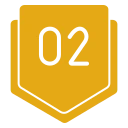 Gelbes Wappensymbol mit der Zahl 02 in der Mitte als grafisches Element dargestellt.