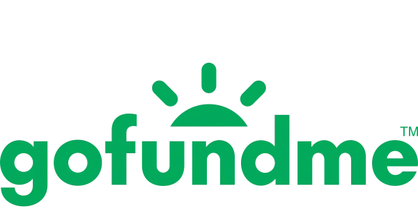 GoFundMe Logo in Grün mit stilisierter Sonne für Spendenaktionen und Crowdfunding Plattform.